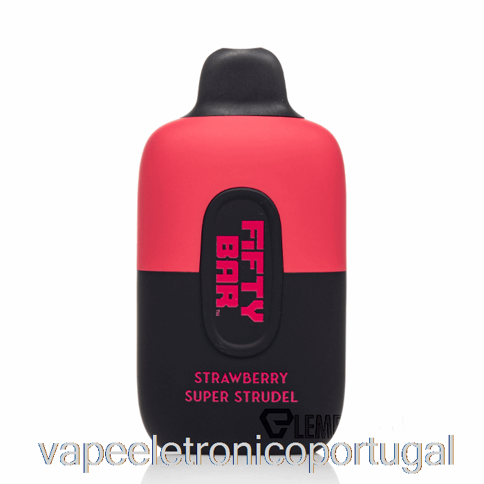 Vape Eletrônico Cinquenta Bar 6500 Super Strudel De Morango Descartável